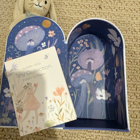 Adorable Knit Bunny Toy in Cream and Blue Cuddle + Kind Mini Henry - Picture 6 of 10